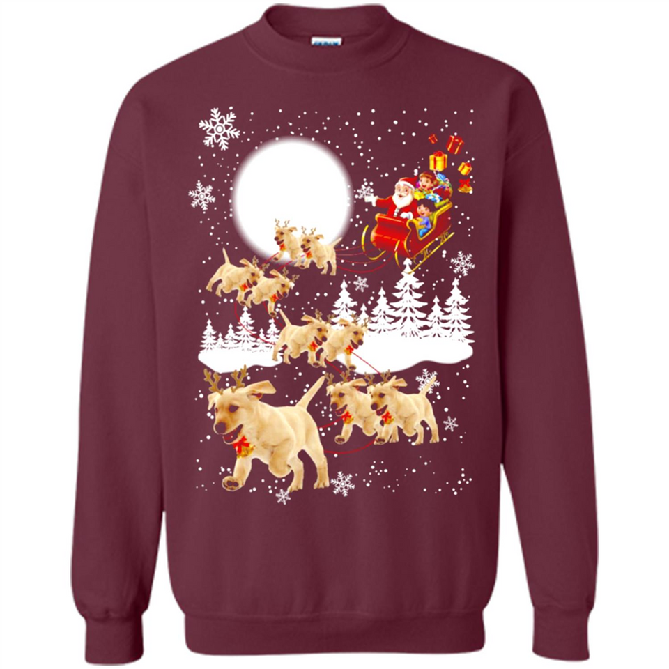 Christmas Santa Golden Retriever Sleigh For Labrador Retriever