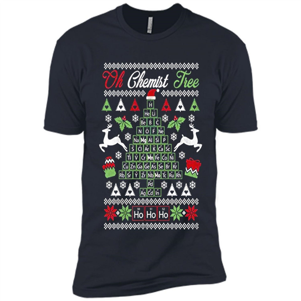 Chemist Tree Shirt Oh Chemistry Tree Ugly Christmas - Premium Short Sleeve T-Shirt