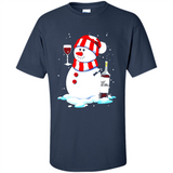 Cute Snowman drink Red Wine Christmas T-Shirt - Shirt
