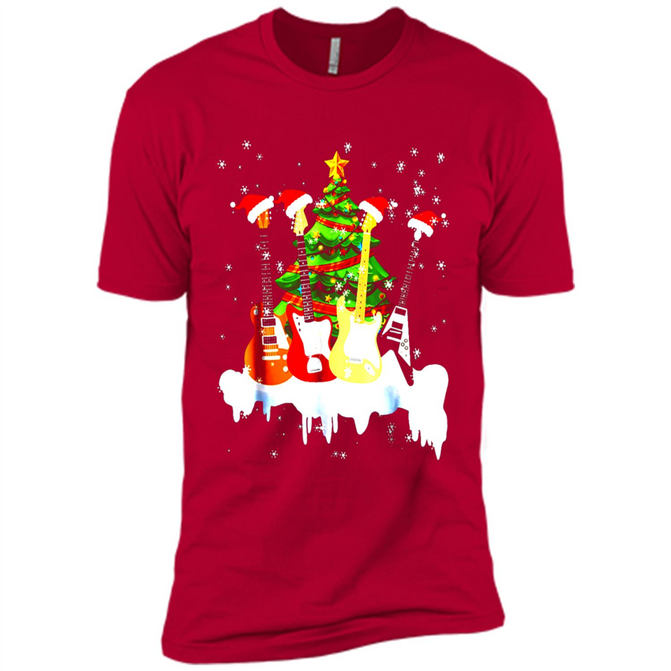 Santa Hat Electric Guitar Classical Guitar Christmas shirt Ladies' Boyfriend