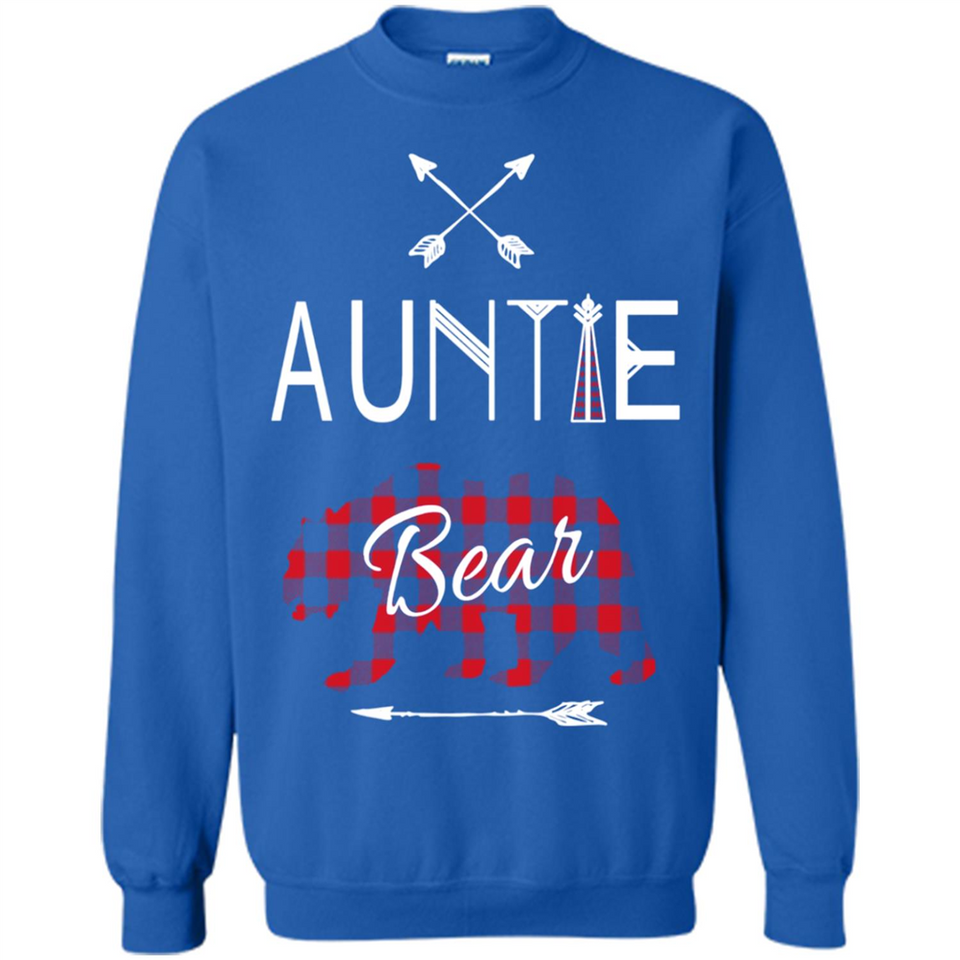 Aunt Shirt Buffalo Plaid Family Camp Bear Tee - Sweatshirt