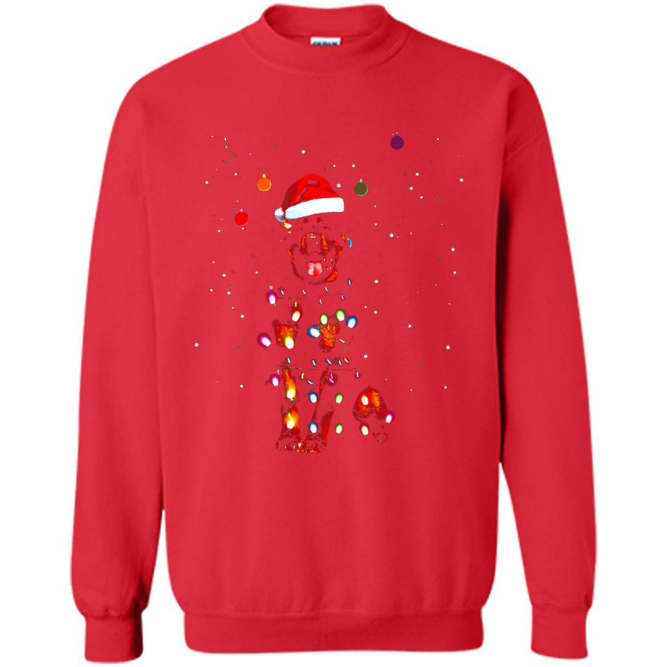 Rottweiler Santa Lights Christmas Dog Xmas Sweatshirt - Sweatshirt