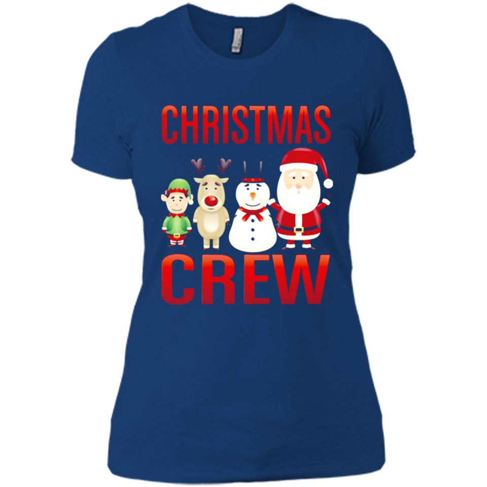 CHRISTMAS CREW Shirt X-mas Santa Snowman Reindeer Elf - Ladies' Boyfriend T-Shirt