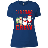 CHRISTMAS CREW Shirt X-mas Santa Snowman Reindeer Elf - Ladies' Boyfriend T-Shirt