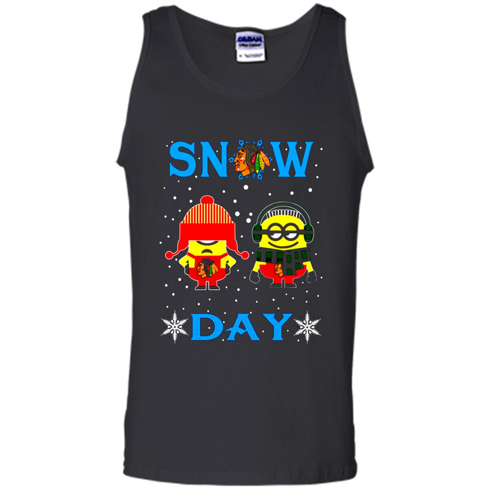 Snow Day Shirt For Chicago Blackhawks Vs Minion Fans pingpong