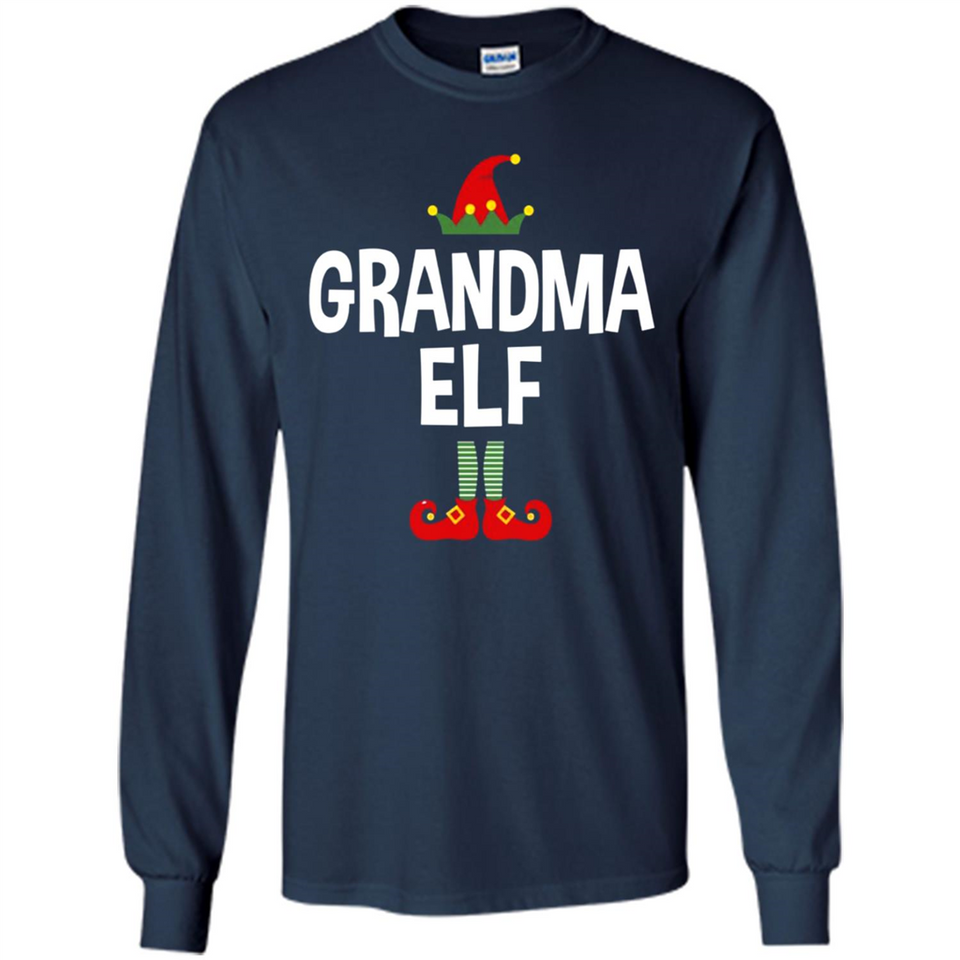 Grandma Elf Shirt -Family Matching Christmas Pajamas - Long Sleeve T-Shirt