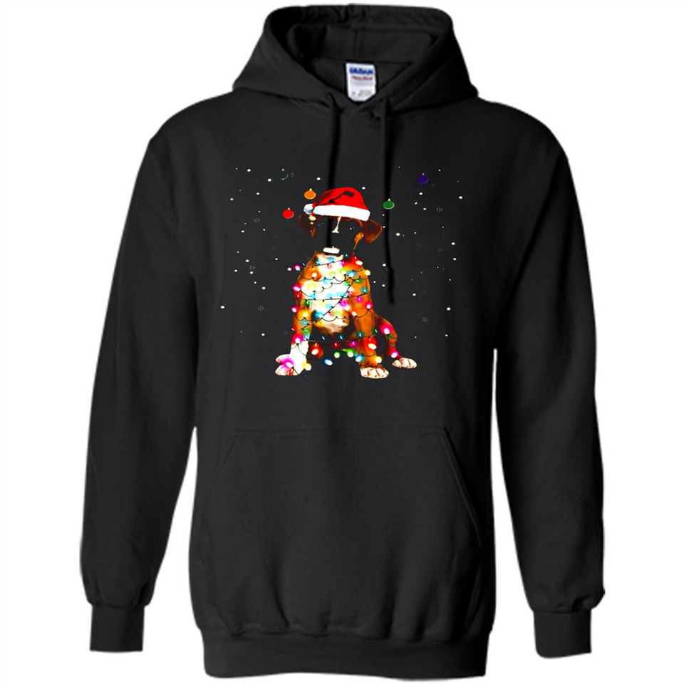 Christmas Lights Boxer Dog Funny Xmas Sweatshirt - Hoodie