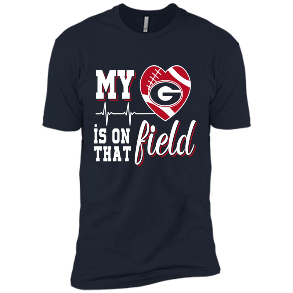 Georgia Bulldogs Football My Heart is on that Field - Premium Short Sleeve T-Shirt