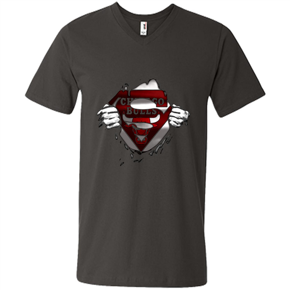 Chicago Bulls And Superman Fans - Men's V-Neck
