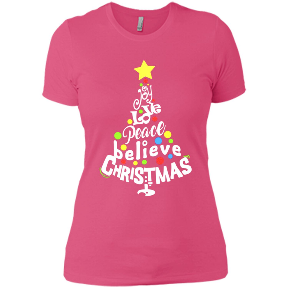 Joy Love Peace Believe Christmas Tree