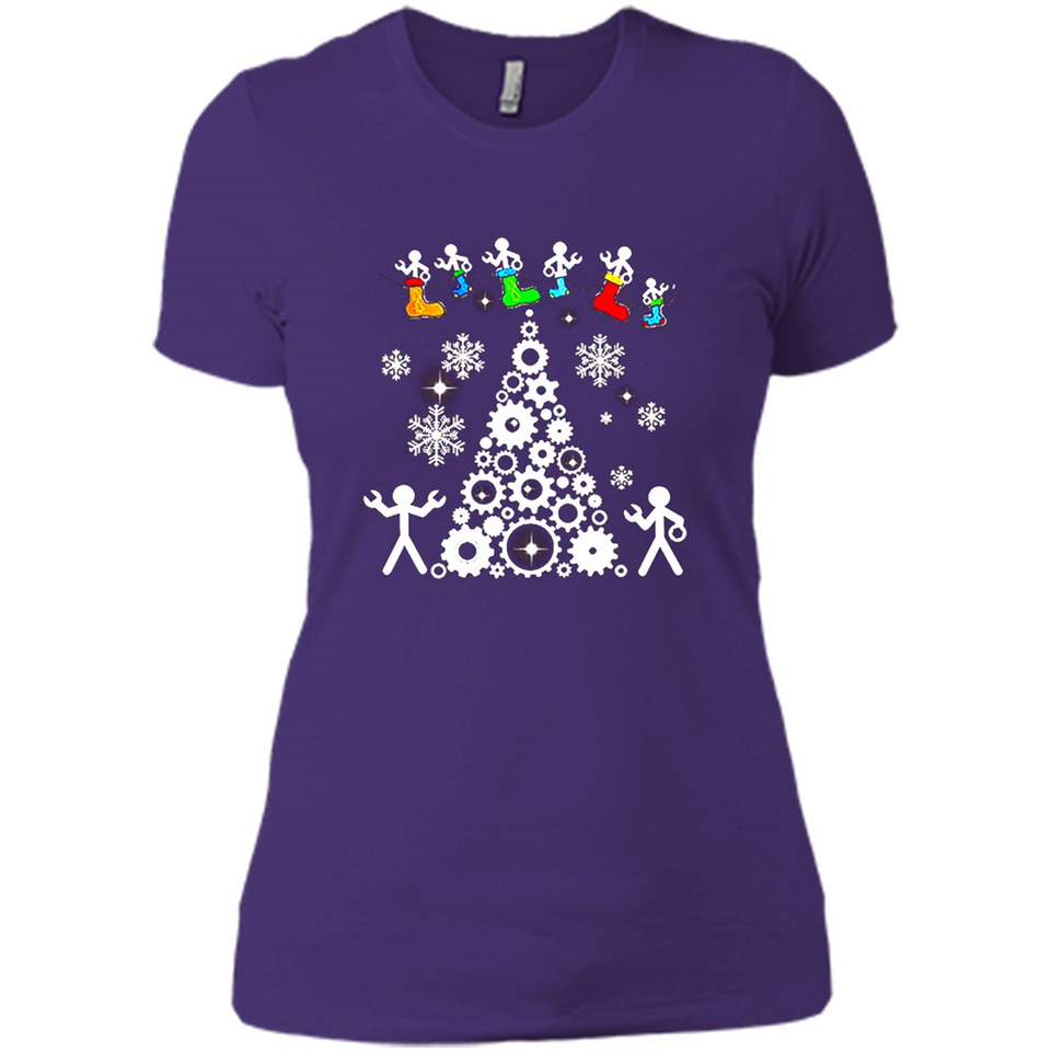 Funny Mechanics Ugly Christmas 2018 - Ladies' Boyfriend T-Shirt