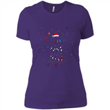 Doberman Santa Lights Christmas Dog Xmas Sweatshirt - Ladies' Boyfriend T-Shirt