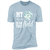 Green Bay Packers Football My Heart is on that Field - Premium Short Sleeve T-Shirt