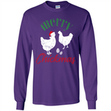 Christmas Chicken Shirt Santa Hens Lover Funny Farmer Gift - Long Sleeve T-Shirt