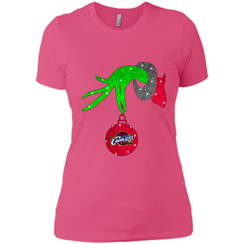 GRINCH HAND HOLDING CLEVELAND CAVALIERS GLITTER CHRISTMAS PINGPONG