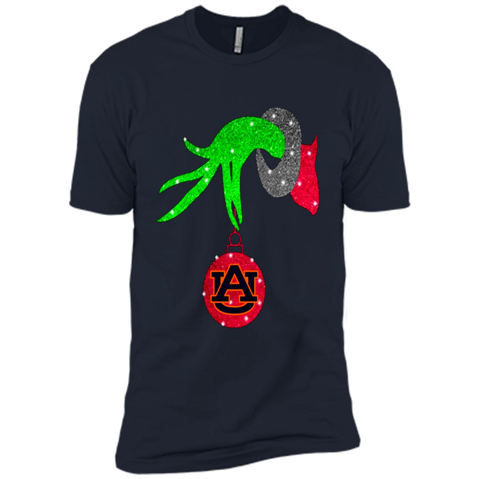 GRINCH HAND HOLDING AUBURN TIGERS GLITTER CHRISTMAS PINGPONG