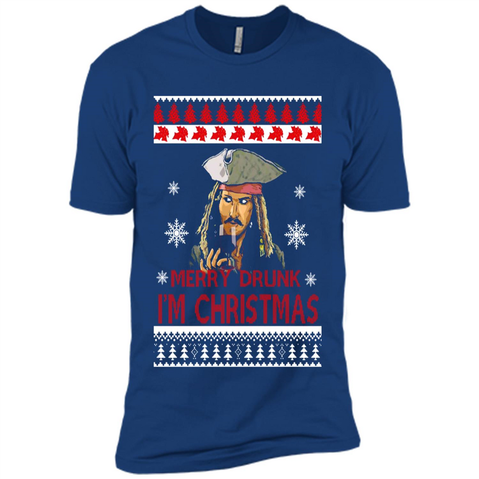 Jack sparrow Merry Drunk I'm Christmas - Premium Short Sleeve T-Shirt