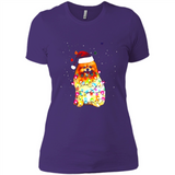 Pomeranian Santa Lights Christmas Dog Xmas Sweatshirt - Ladies' Boyfriend T-Shirt