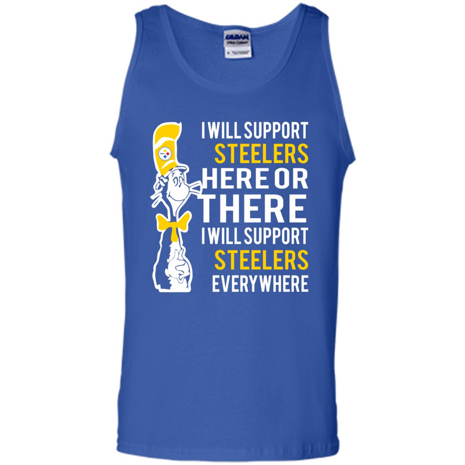 Shirt For Dr Seuss Cat And Pittsburgh Steelers Fans - Tank Top