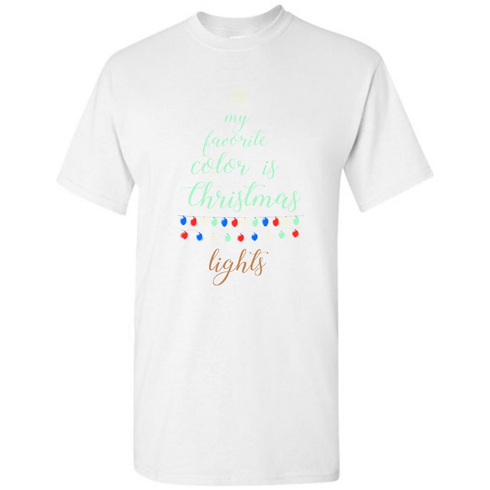 My Favorite Color is Christmas Lights Xmas Sporty T-Shirt - Shirt