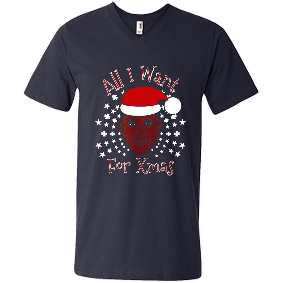 Obama All I Want For Xmas T Shirt PINGPONG - Men's V-Neck