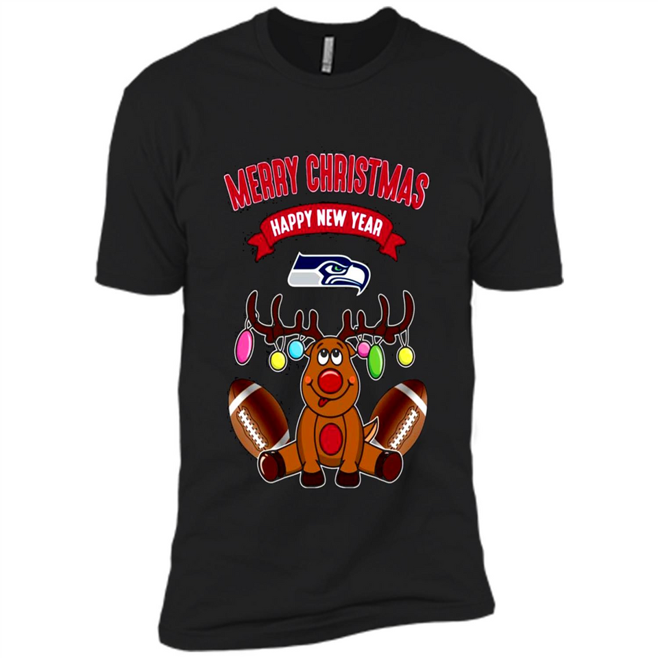 Seattle Seahawks NFL Reindeer Funny Merry Christmas And Happy New Year