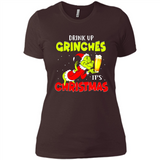 Drink Up Grinches it_s Christmas - Merry Xmas Sweatshirt - Ladies' Boyfriend T-Shirt