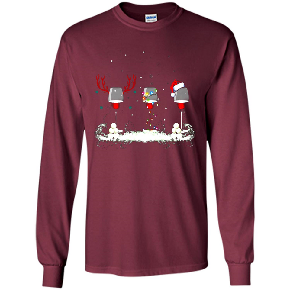Christmas Red Wine - Merry Xmas T-Shirt - Long Sleeve T-Shirt