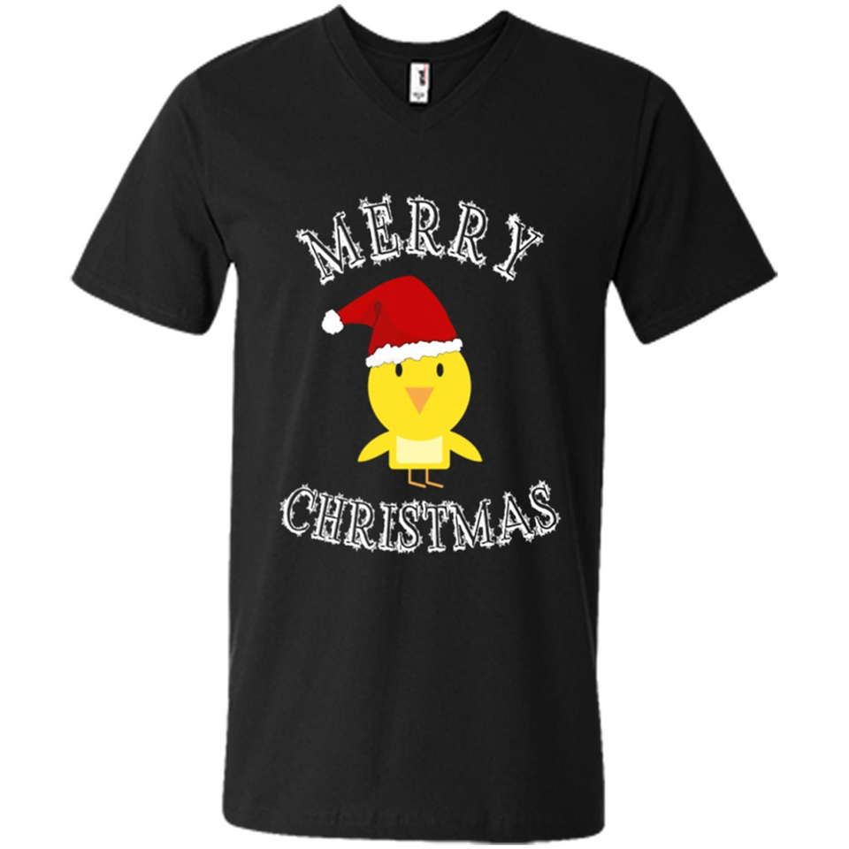 Bird Santa Merry Christmas T-Shirt - Birds Watchers Xmas - Men's V-Neck