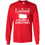 Flowerhorn Christmas T-shirt, Ugly Christmas Sweater - Long Sleeve T-Shirt
