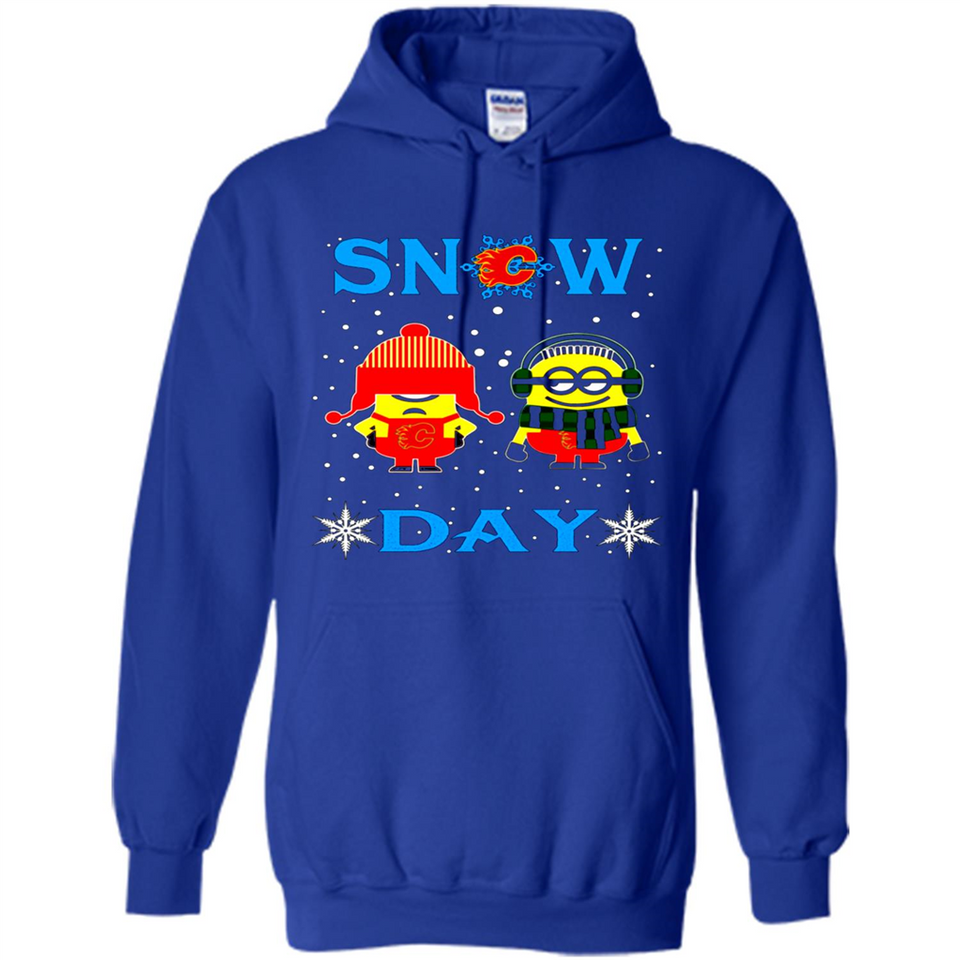 Snow Day Shirt For Calgary Flames Vs Minion Fans pingpong