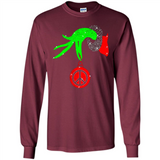 Christmas The Grinch Hand Holding Hippie Ornament - Long Sleeve T-Shirt