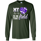 Northwestern Wildcats Football My Heart is on that Field - Long Sleeve T-Shirt