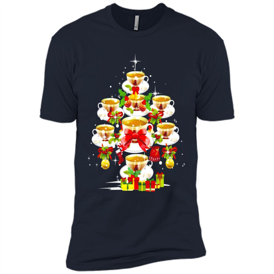 Tea Christmas Tree T-shirt Funny Tea Xmas Gift