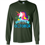 Unicorns are born in October Birthday Rainbow Gift Ladies Custom