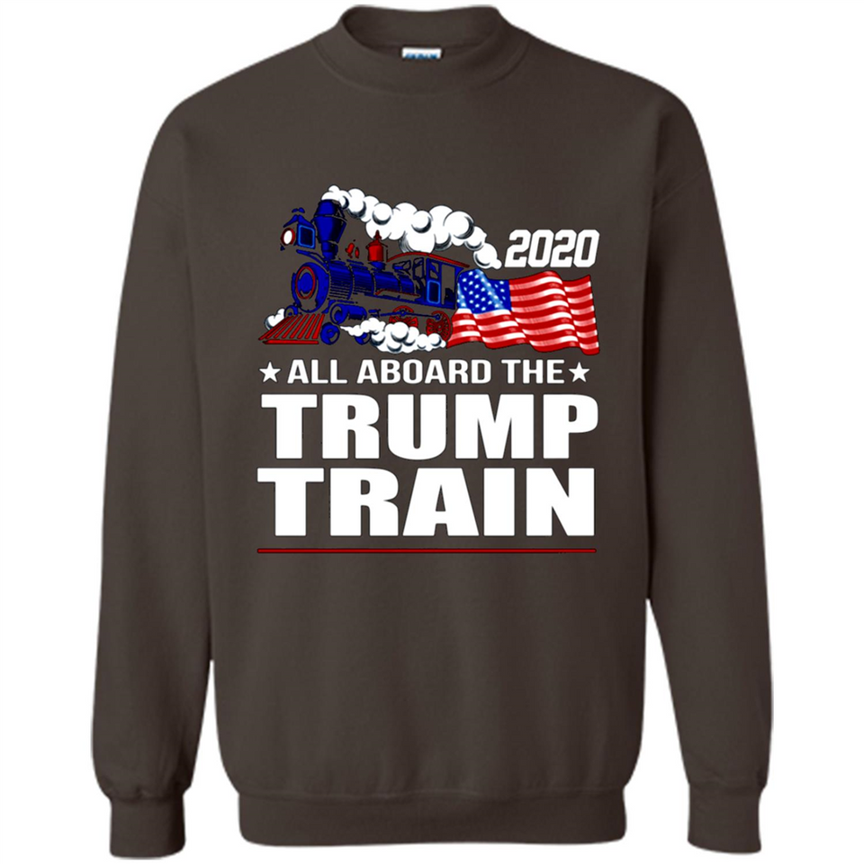 All Board The Trump Train 2020 Patriotic U.S Flag pingpong - Sweatshirt