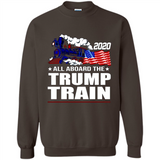 All Board The Trump Train 2020 Patriotic U.S Flag pingpong - Sweatshirt