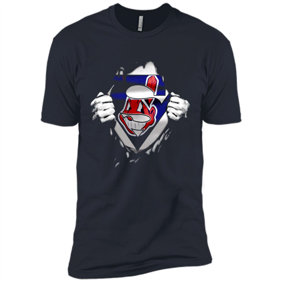 Cleveland Indians And Superman Fans - Premium Short Sleeve T-Shirt