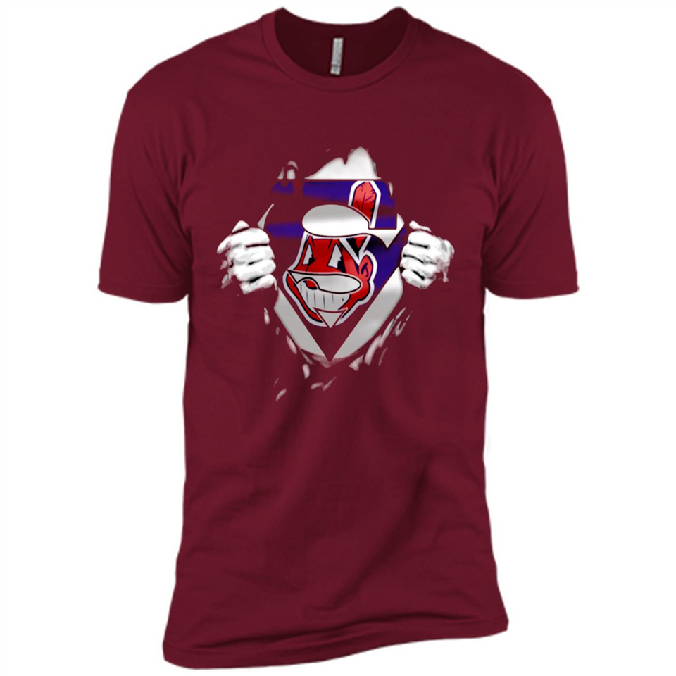 Cleveland Indians And Superman Fans - Premium Short Sleeve T-Shirt
