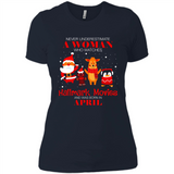 Never Underestimate An April Woman Watches Hallmark Movies Sweatshirt - Ladies' Boyfriend T-Shirt