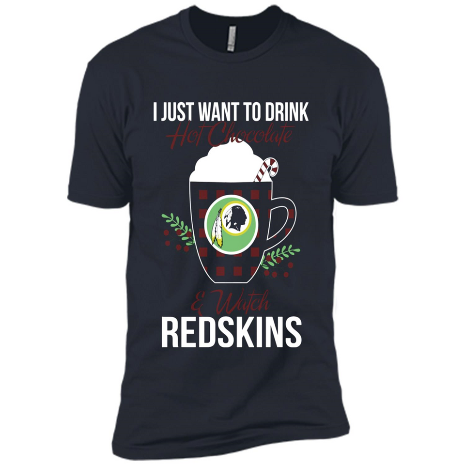 I Just Want To Drink Hot Chocolate & Watch Washington Redskins Ugly Christmas Sweater PINGPONG