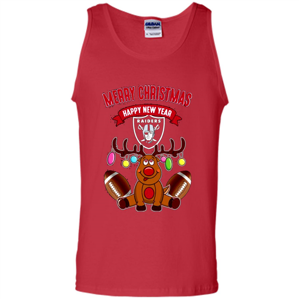Oakland Raiders NFL Reindeer Funny Merry Christmas And Happy New Year