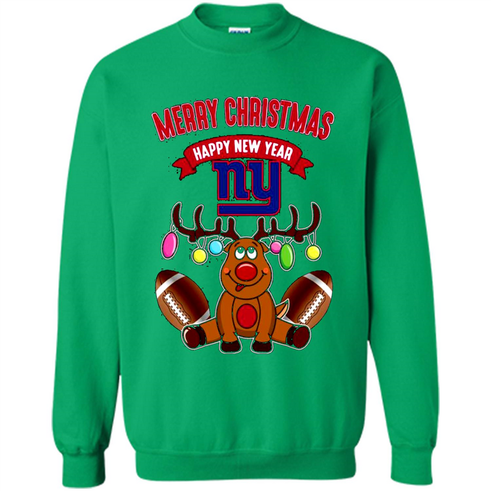 New York Giants NFL Reindeer Funny Merry Christmas And Happy New Year