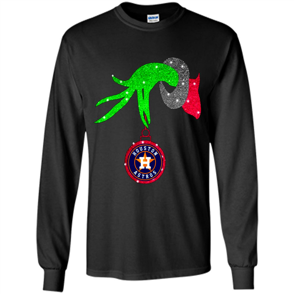 GRINCH HAND HOLDING HOUSTON ASTROS GLITTER CHRISTMAS PINGPONG