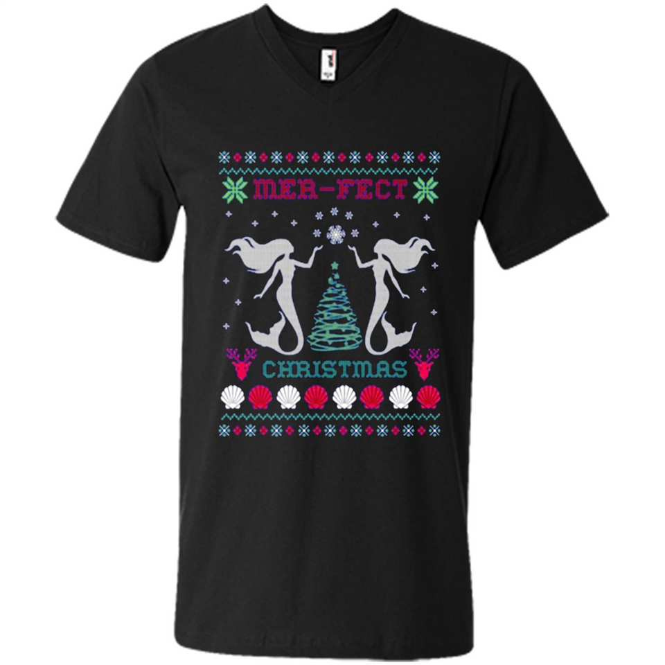 Mermaid Mer-Fect Ugly Christmas Sweater - Men's V-Neck