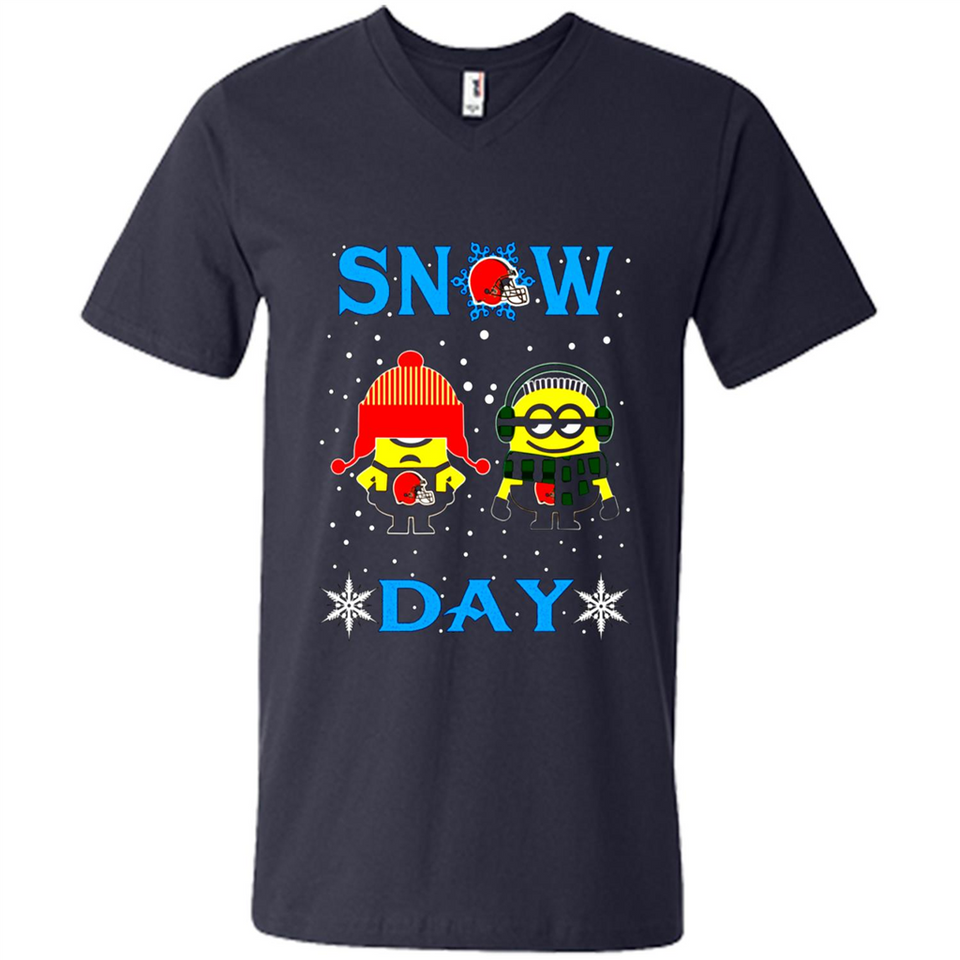 Snow Day Shirt For Cleveland Browns Vs Minion Fans pingpong