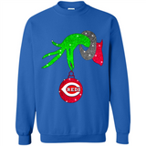 GRINCH HAND HOLDING CINCINNATI REDS GLITTER CHRISTMAS PINGPONG