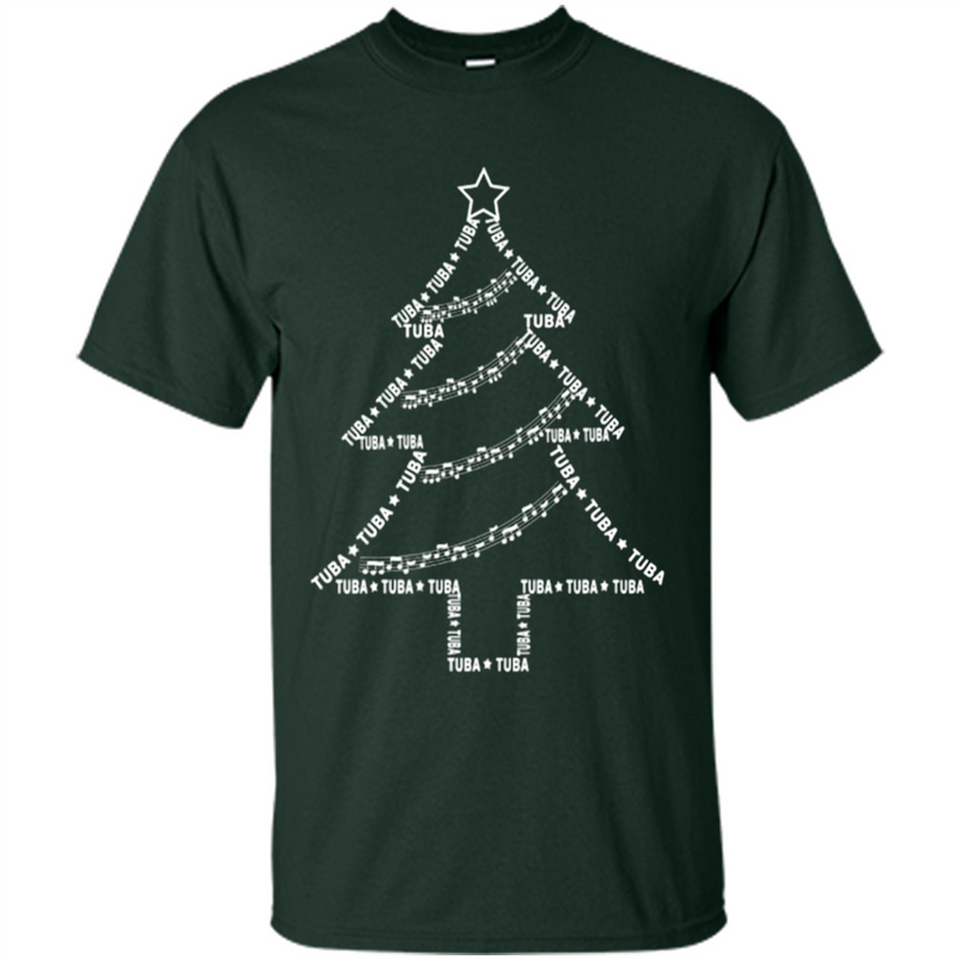 Tuba Text Christmas Tree Musical Instrument Holiday 1