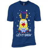 Minion Atlanta Braves Ugly Christmas Sweater Let it Snow - Premium Short Sleeve T-Shirt