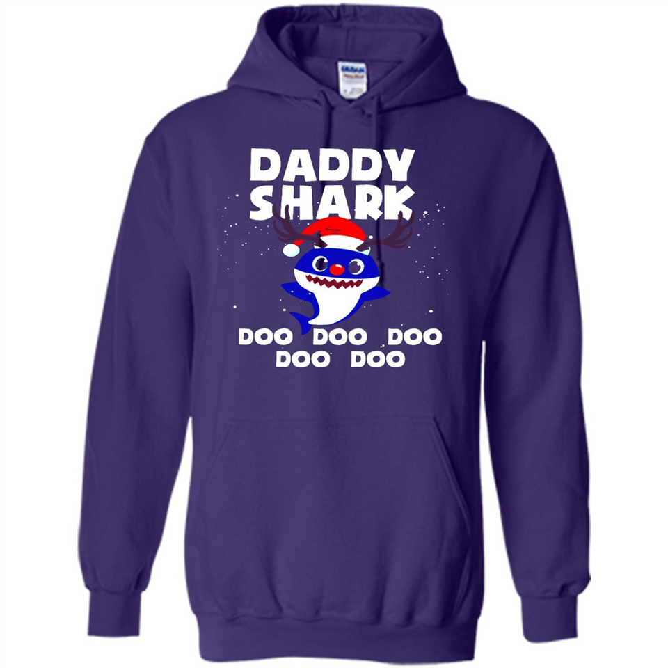 Daddy Shark Costume Reindeer Funny Christmas T-Shirt - Hoodie